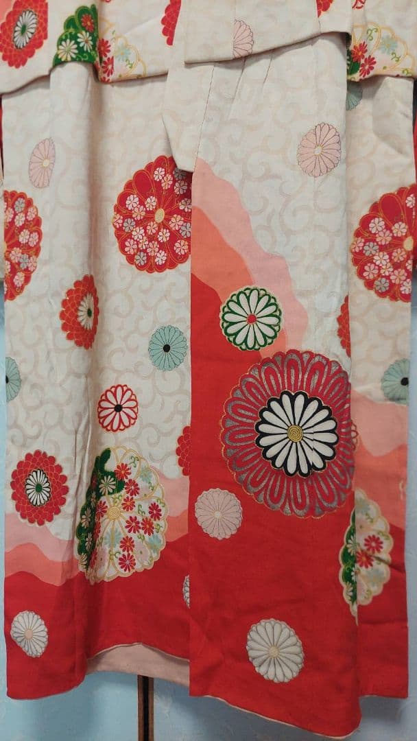 NA94アンティーク子供着物七五三正絹着丈121センチ裄丈55センチ