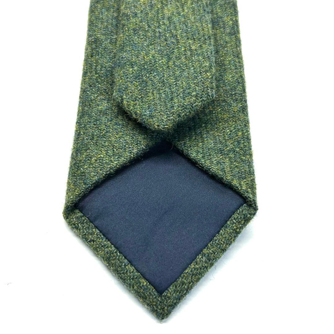 【未使用に近い✨】ドレイクス×ビームスf ネクタイ グリーン 無地 モヘア風