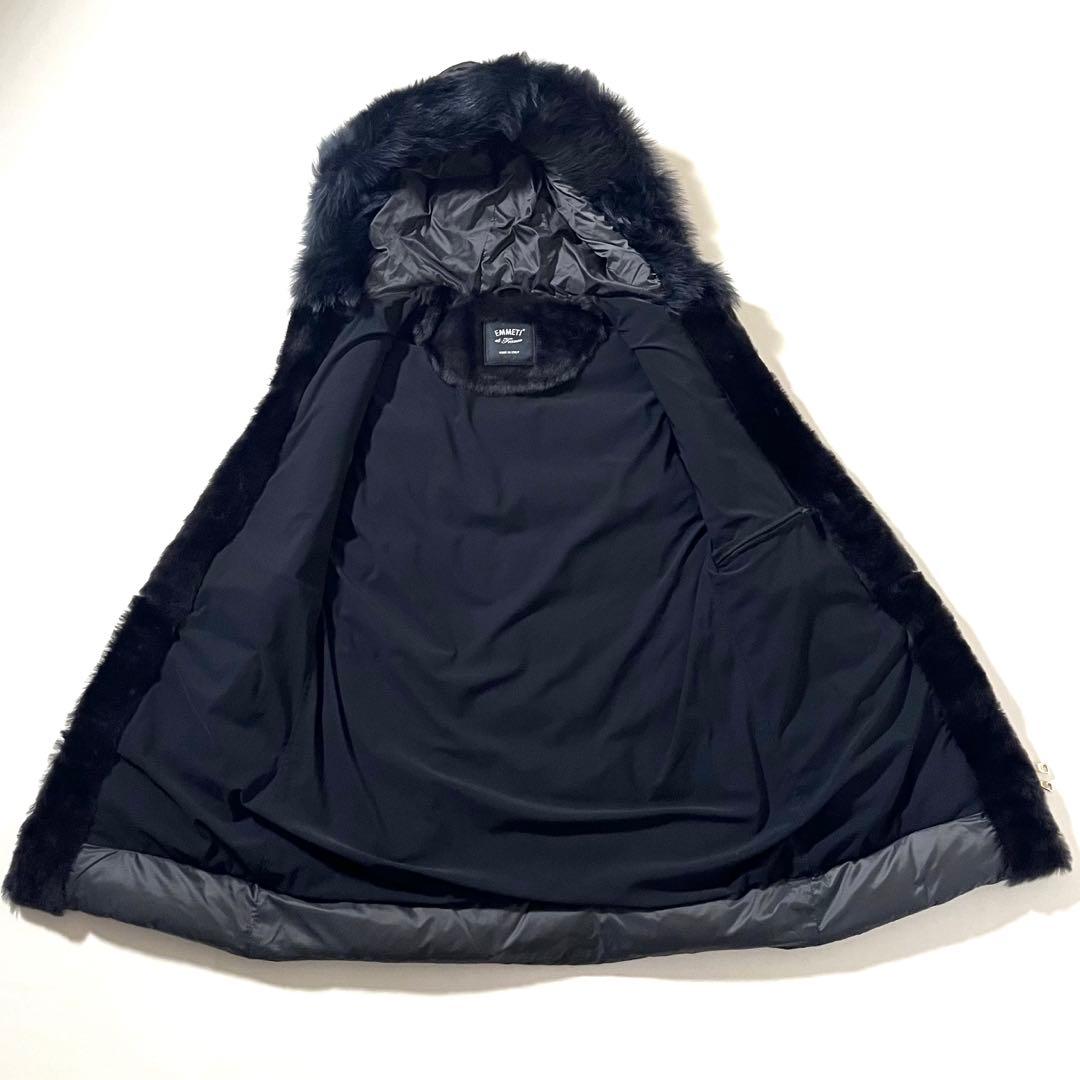 【美品】エンメティ　ステファニー ダウン ベスト　ジレ　ムートン ファー　フード