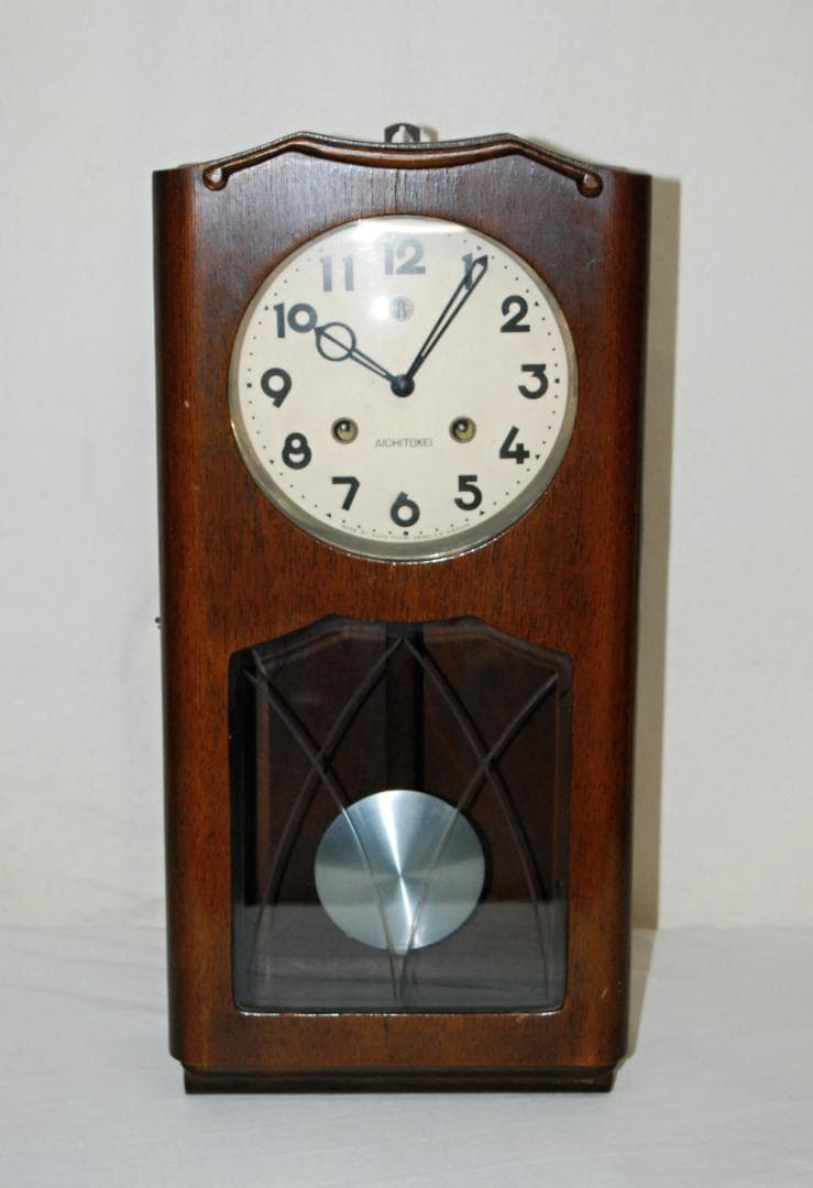 Aichi Tokei Denki ゼンマイ式掛時計 巻き鍵付き 昭和レトロ