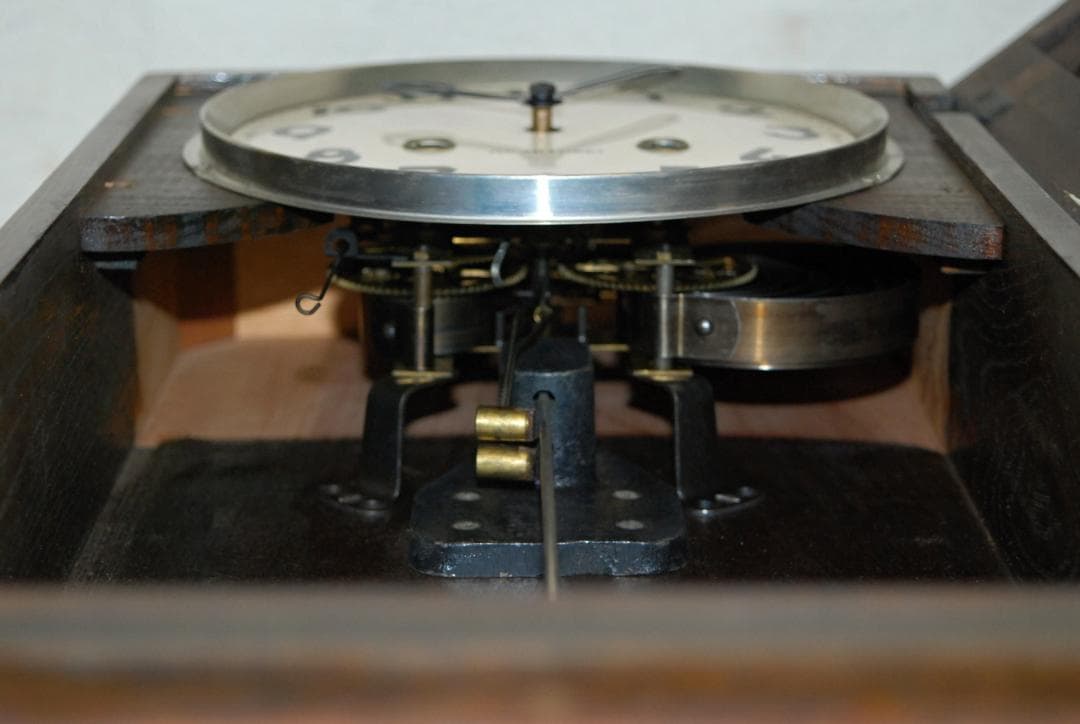 Aichi Tokei Denki ゼンマイ式掛時計 巻き鍵付き 昭和レトロ