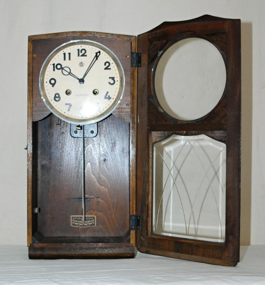 Aichi Tokei Denki ゼンマイ式掛時計 巻き鍵付き 昭和レトロ