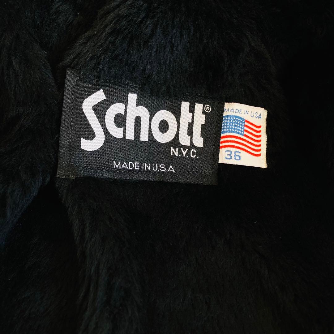 新品タグ付★ ショット 643 シングルライダース　36 襟付 ライナー付