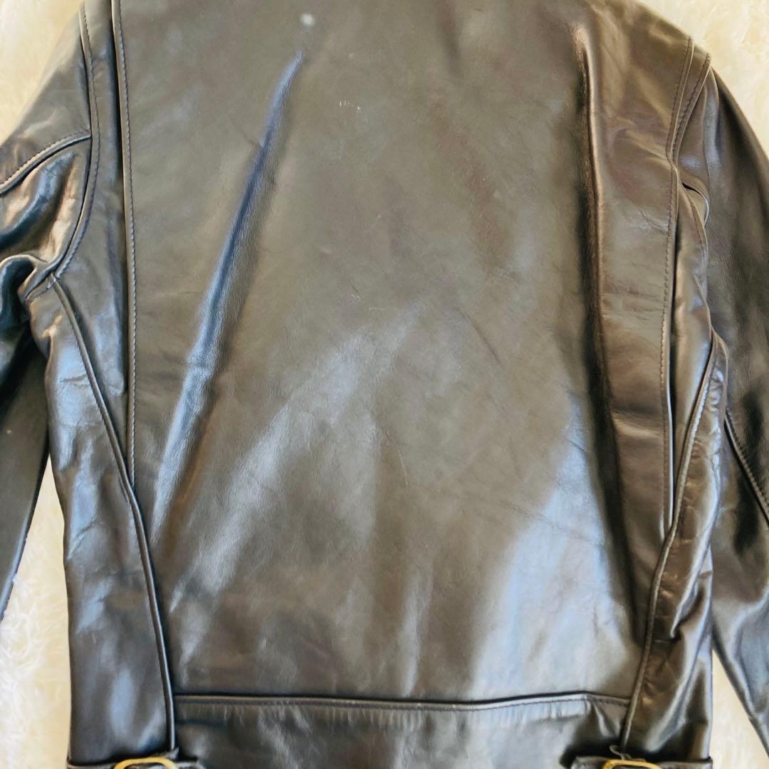 新品タグ付★ ショット 643 シングルライダース　36 襟付 ライナー付