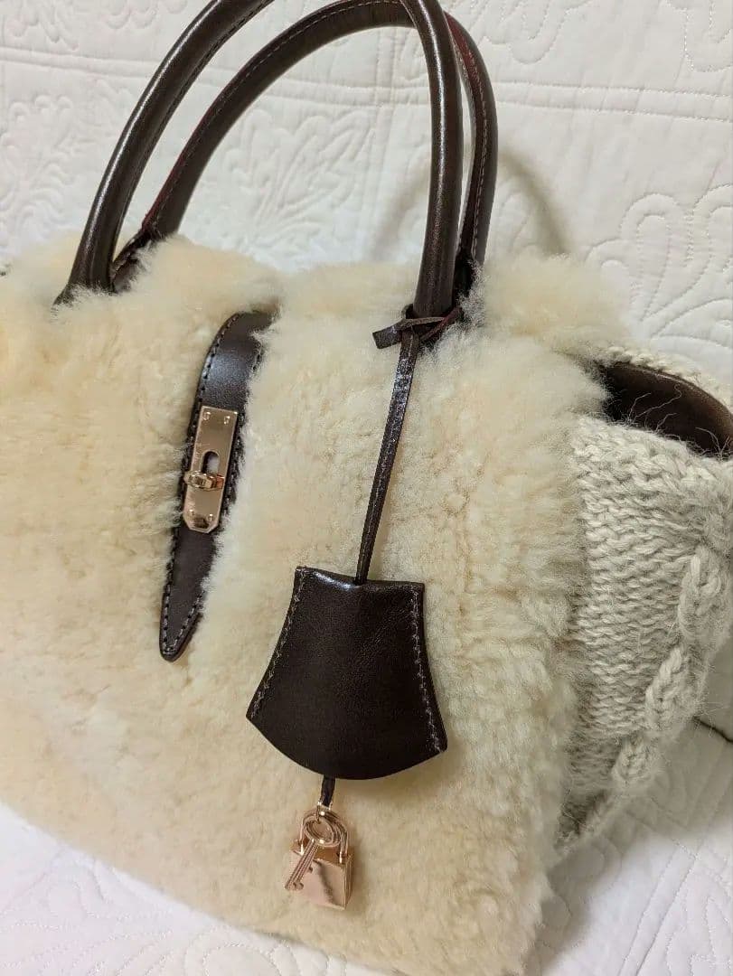 ユッコ　MUKU ムク　モンテローザ　ムートンハンドバッグ　もこもこ