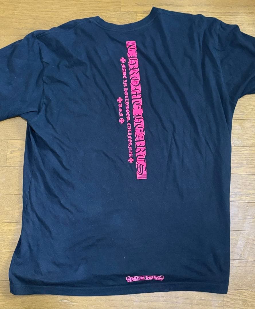 クロムハーツ　Tシャツ　ブラック　XLサイズ ピンクロゴ
