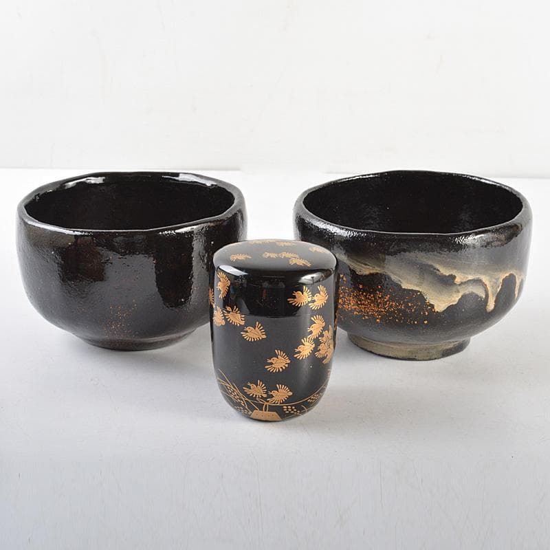 茶道具　鳥金蒔絵棗　黒楽茶碗　香合　櫛　印籠など　輪島塗13点　M　R6020