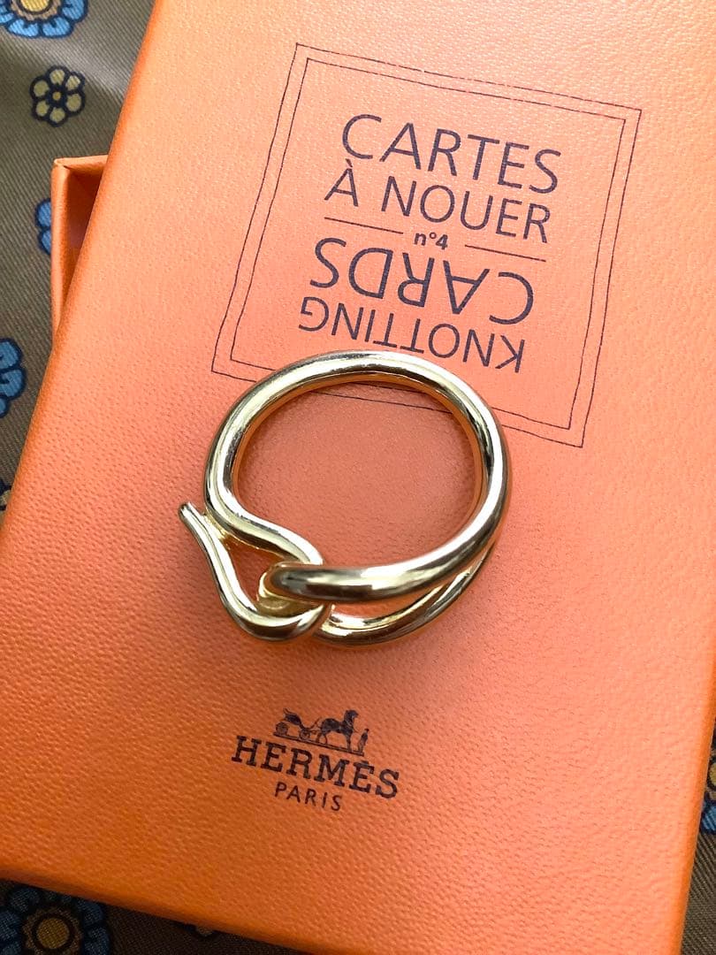 【美品】HERMES エルメス スカーフリング 《ジャンボ》ゴールド