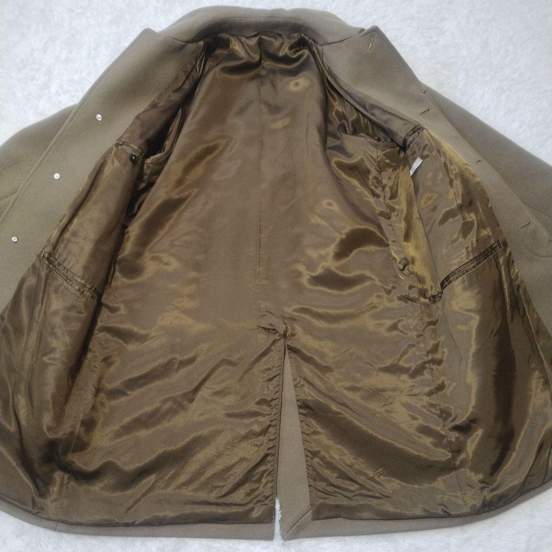 美品　コモリ　COMOLI　バルカラーコート　ウールステンカラーコート　カーキ