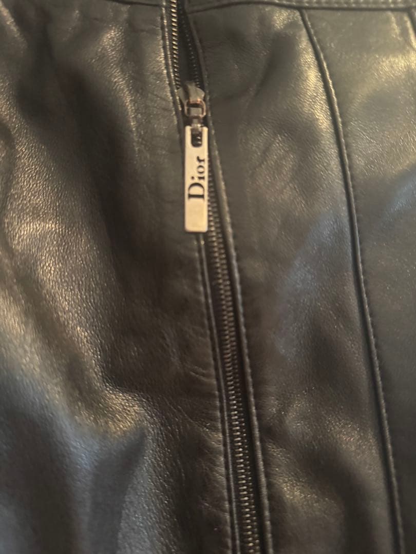 Christian Dior 黒 レザー タイトスカート　イタリア製