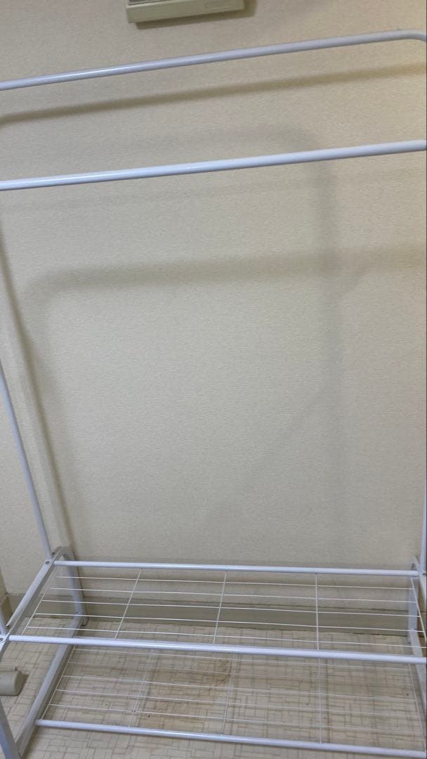 ホワイト スチールラック 2段式 約80cm