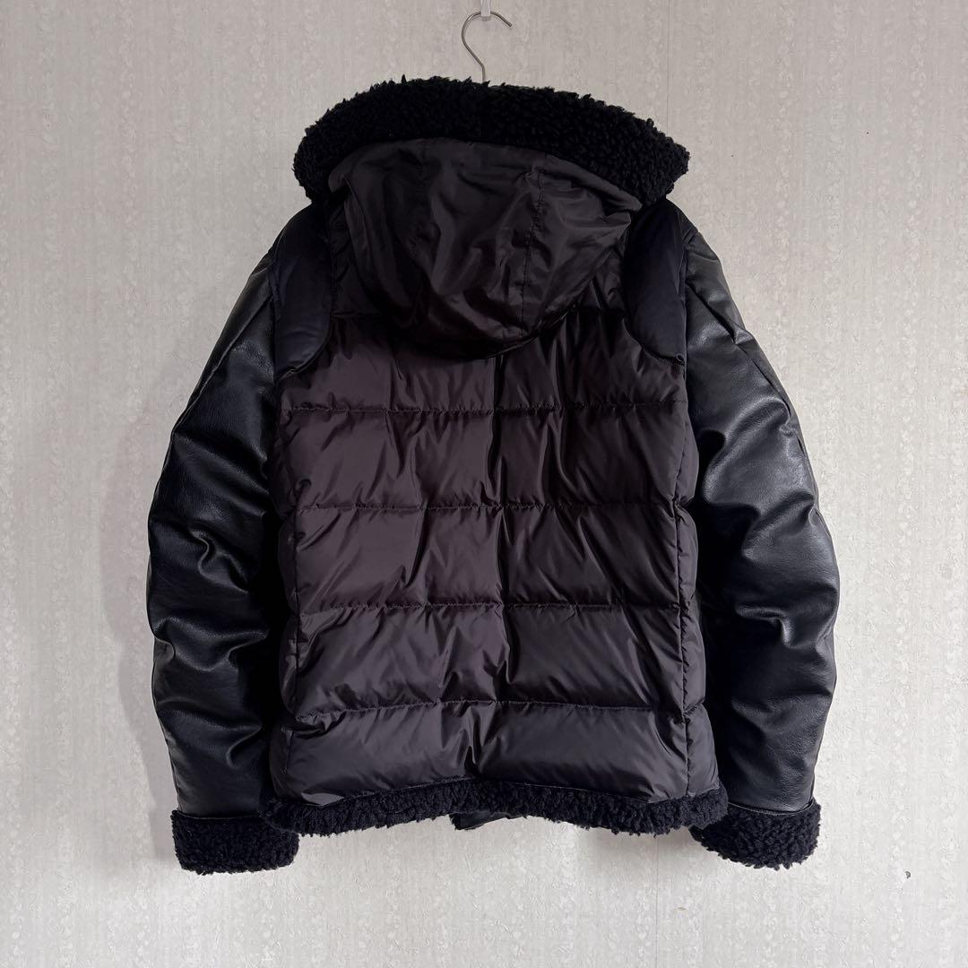 極美品♦︎St ANDREWS レザーライク ダウン ドッキング ブルゾン 黒L