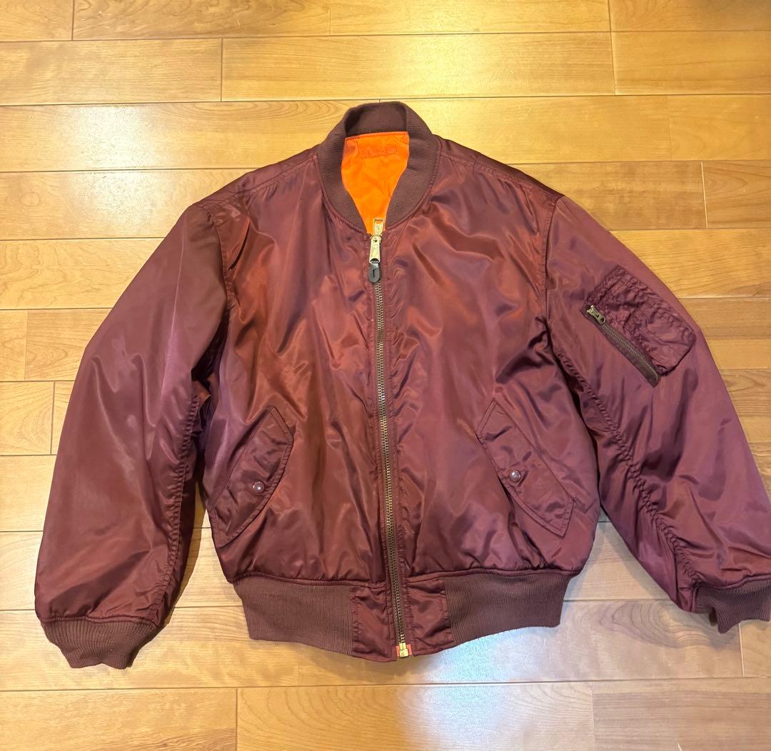 ス*か様 【早い者勝ち】リバーシブル MA-1ジャケット バーガンディ/オレンジ