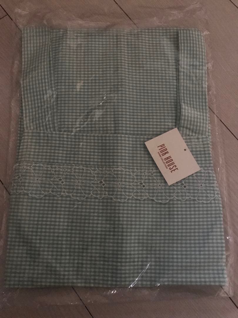 ピンクハウス　PINK HOUSE ギムガムチェック　花　刺繍　エプロン　新品