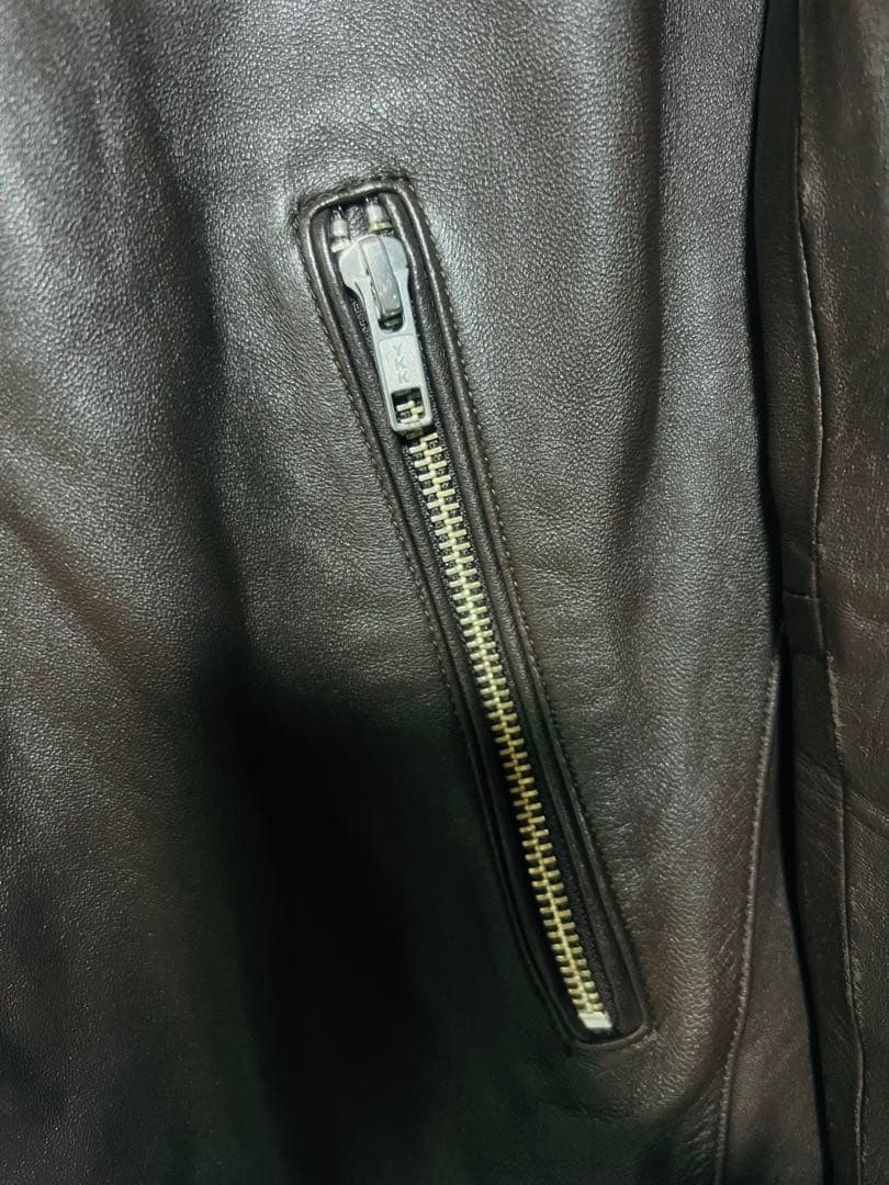 極限定 TAKEO KIKUCHI ダブルジップ シングルライダース 本革レザー