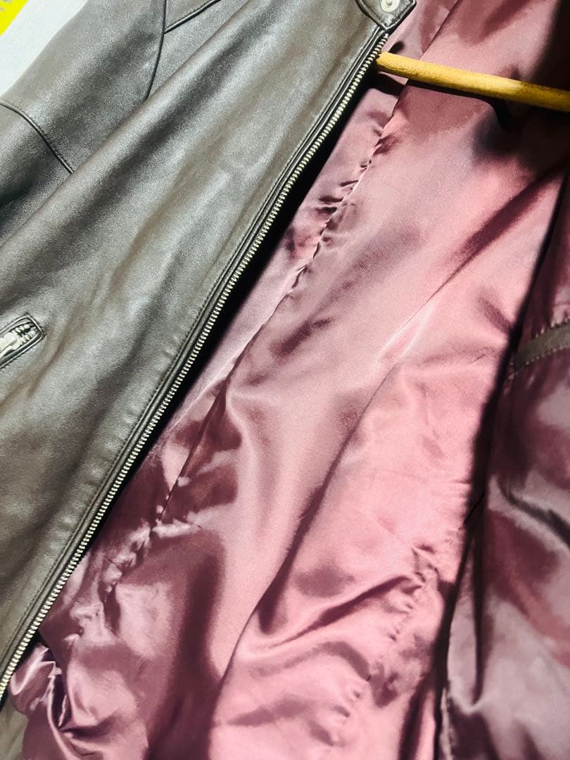 極限定 TAKEO KIKUCHI ダブルジップ シングルライダース 本革レザー