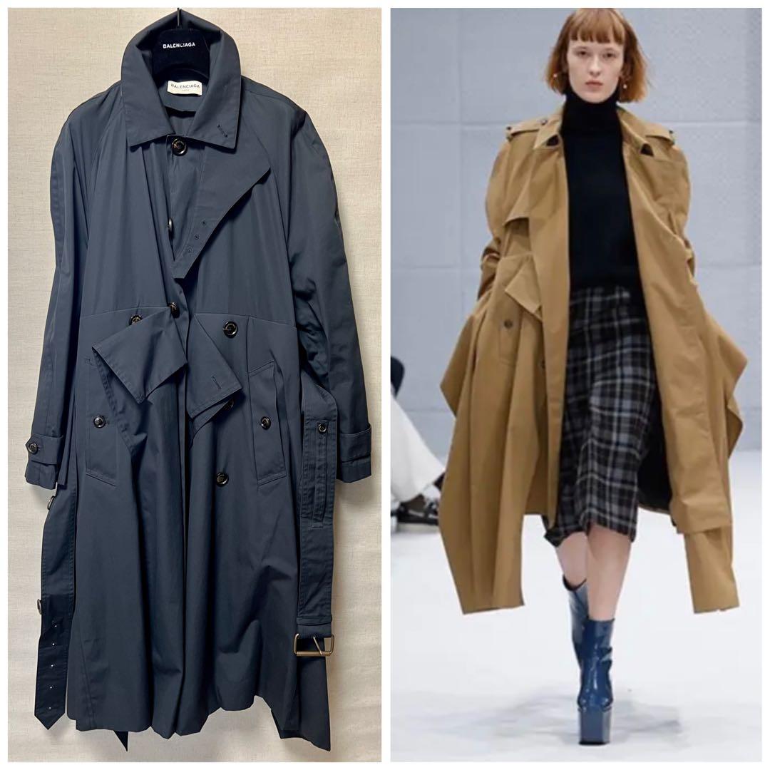 バレンシアガ☆ランウェイトレンチコート☆ネイビー
