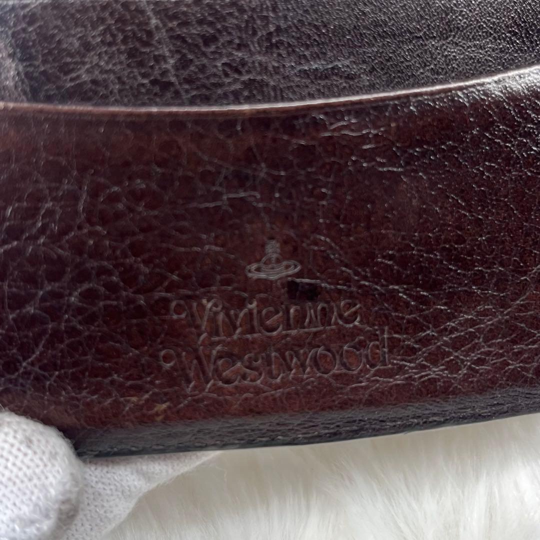 【美品】Vivienne Westwoodダークブラウンレザー 二つ折り財布