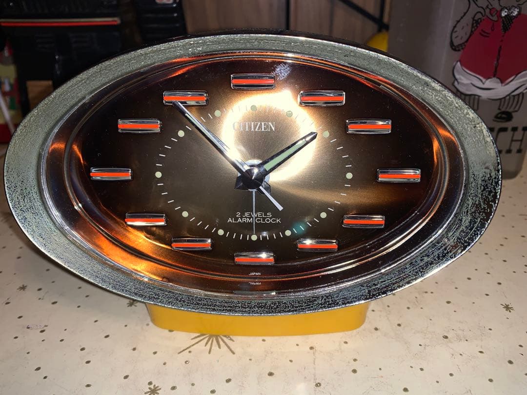 昭和レトロ　動作品　シチズン CITIZEN ゼンマイ式　置時計　スペースエイジ