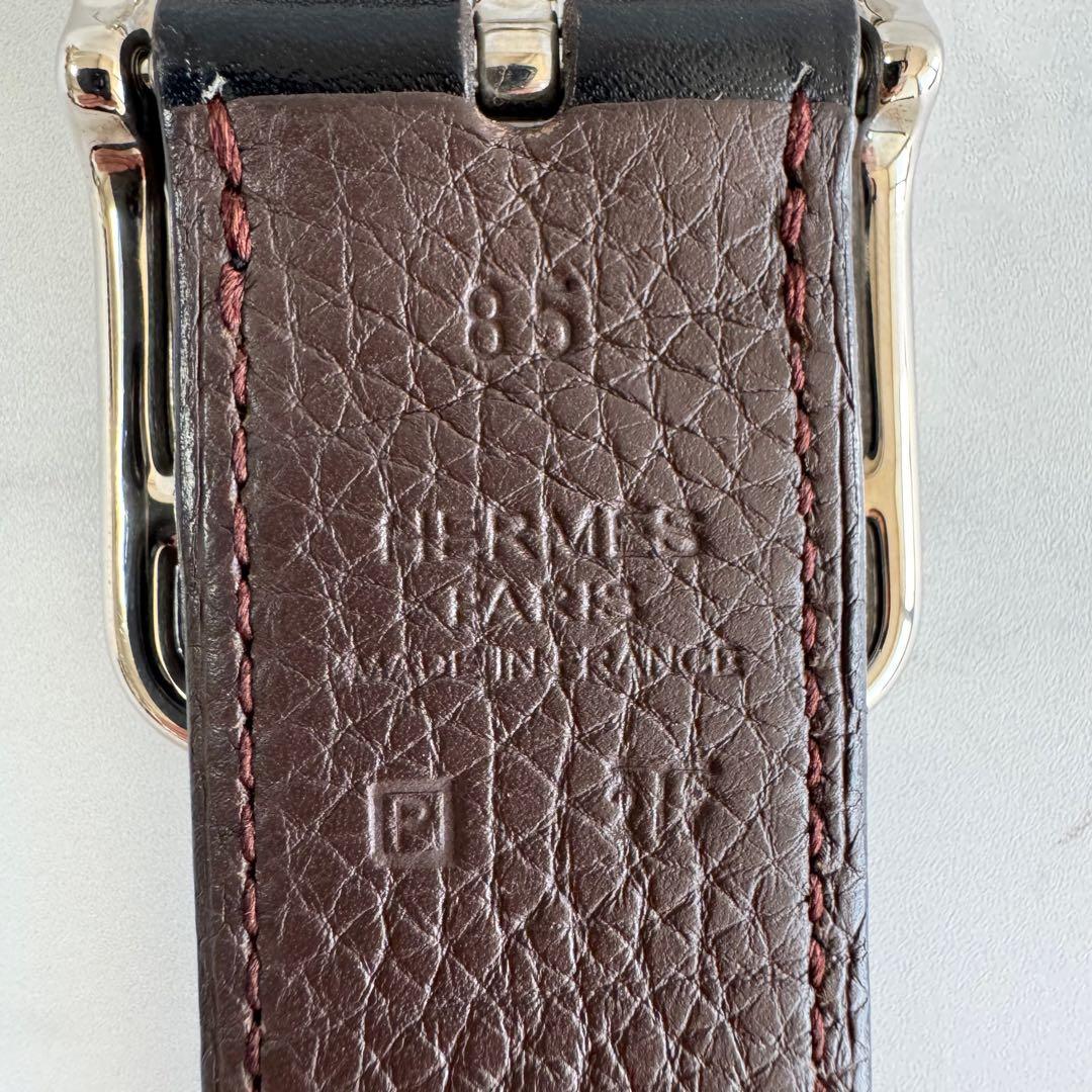 エルメス メンズ リバーシブルベルト ケープコッド 32 黒／ショコラ85