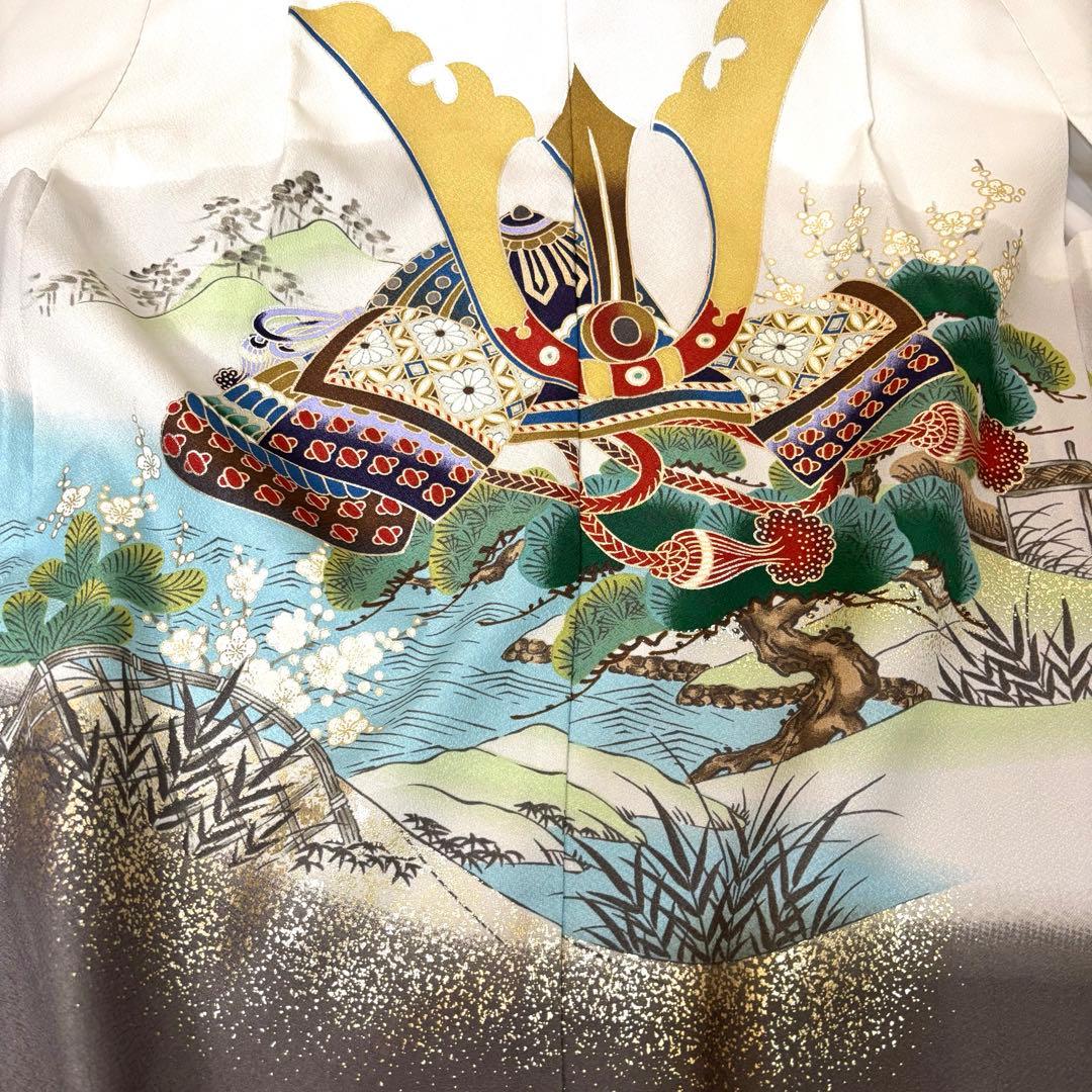 美品七五三五歳‼️白地豪華絢爛着物 男の子 袴 完全️フルセット‼️お家から揃えるなし