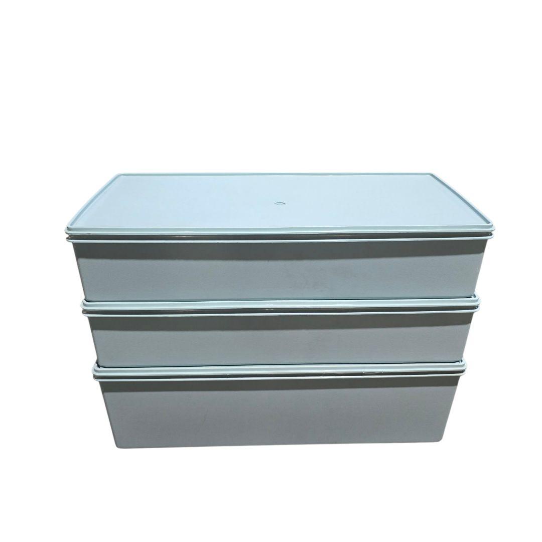 tupperwear 水色　ロングスーパーケース×2　ディープロング×1　セット