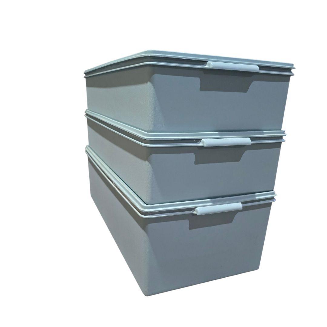 tupperwear 水色　ロングスーパーケース×2　ディープロング×1　セット