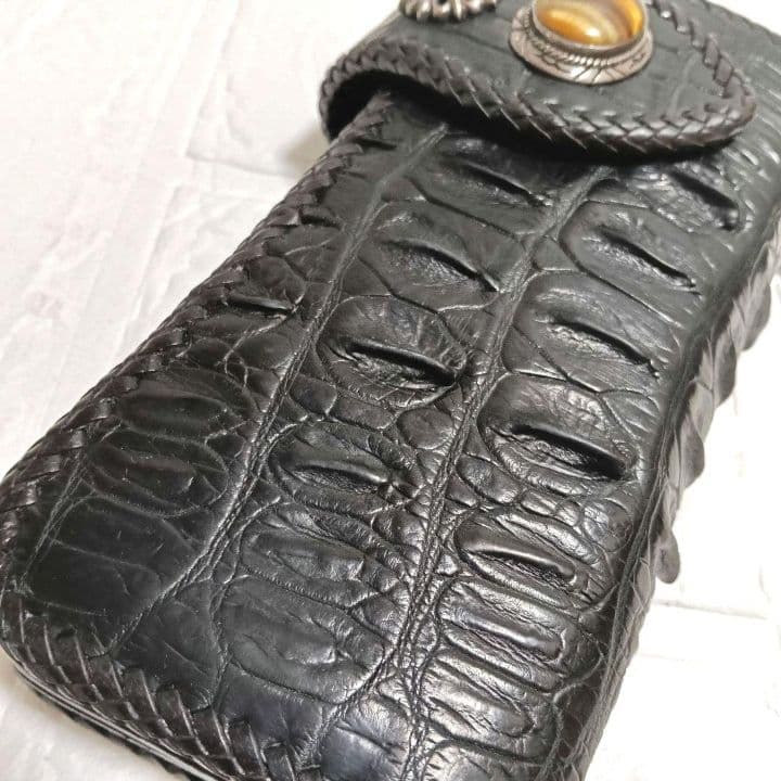 1979 MAD MONKEY 長財布 クロコダイル タイガーアイ コンチョ