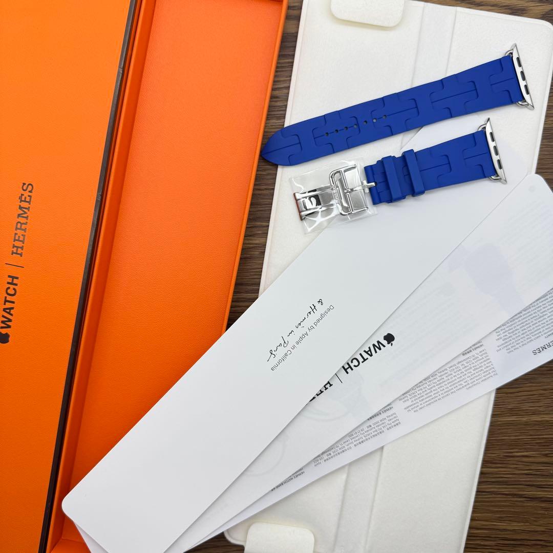 2802 未使用　希少品　Apple Watch エルメス　ブルー　キリム