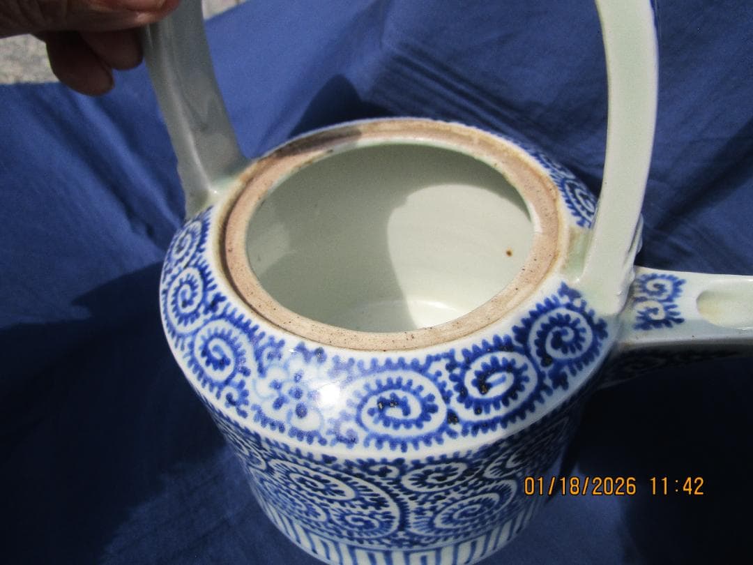 古伊万里　蛸唐草　水次　水指　江戸期保証　無傷と思います サイズ等写真にて 1個