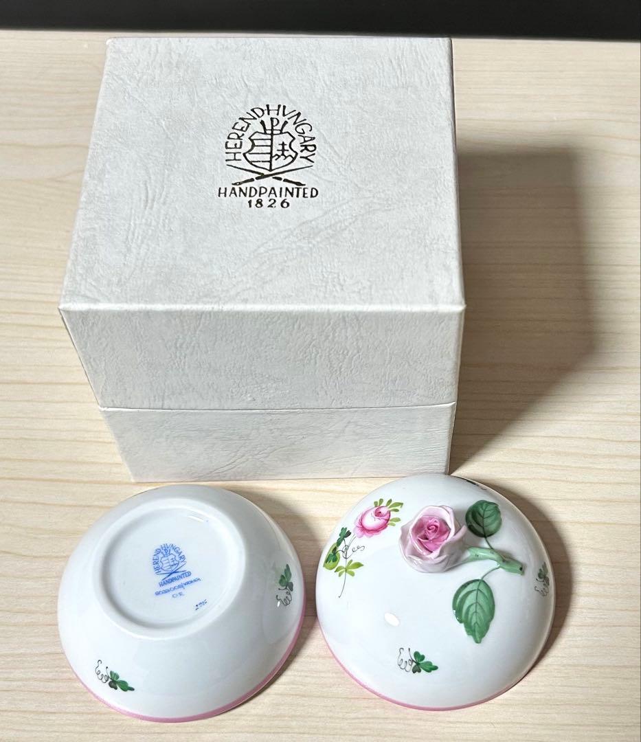 Herend ヘレンド　ウィーンの薔薇 ピンク　ボンボニエール　※未使用保管品