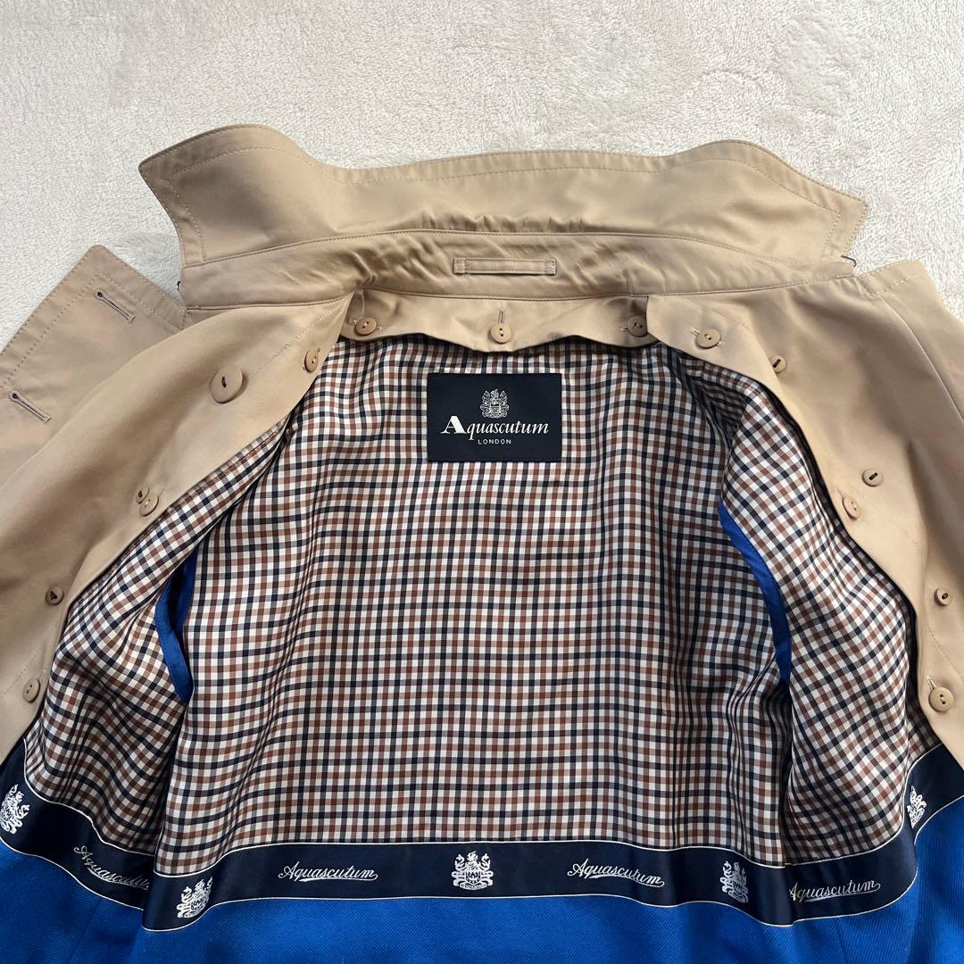 ★良品　アクアスキュータム　トレンチコート　ライナー　ベルト　ダブル　チェック