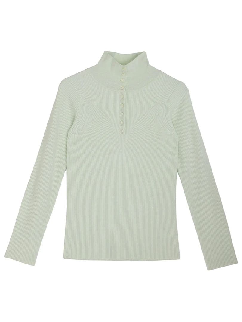 【正規品】AMERI UND HIGH NECK BUTTON KNIT TOP