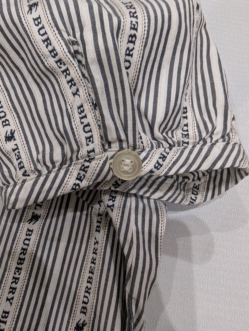 バーバリーブルーレーベルBURBERRY 希少生地 半袖シャツ 36サイズS