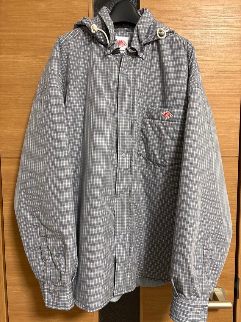 DANTONダウン　フーデッドシャツジャケット