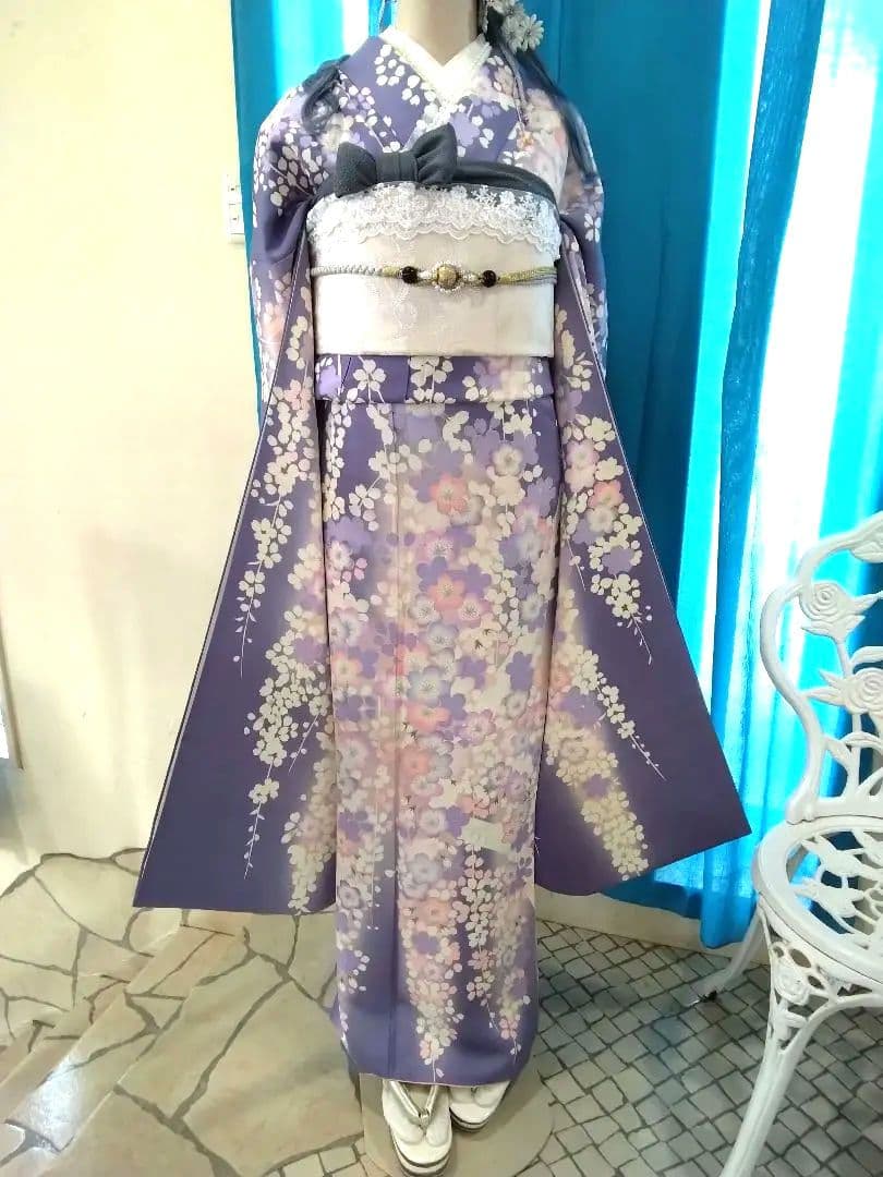 振袖フルセット、正絹京友禅、成人式、重ね衿、帯揚げ帯締め、京袋帯、長襦袢