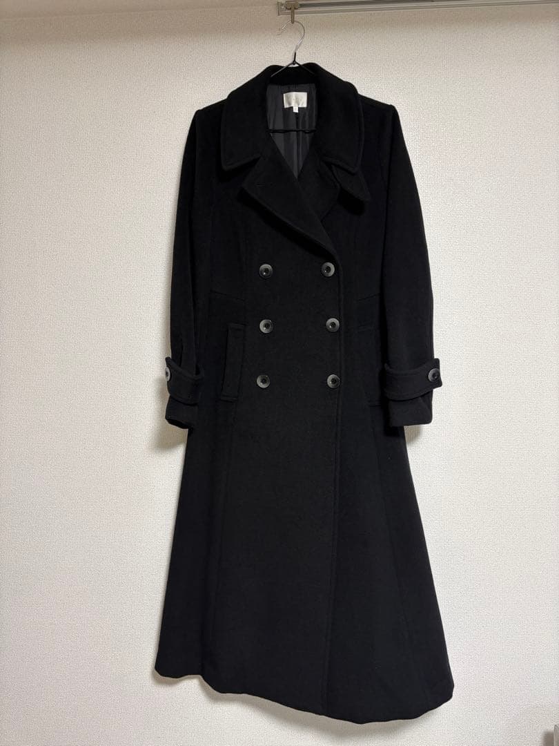 【美品】rienda リエンダ ロングコート ダブルボタン ブラック Sサイズ