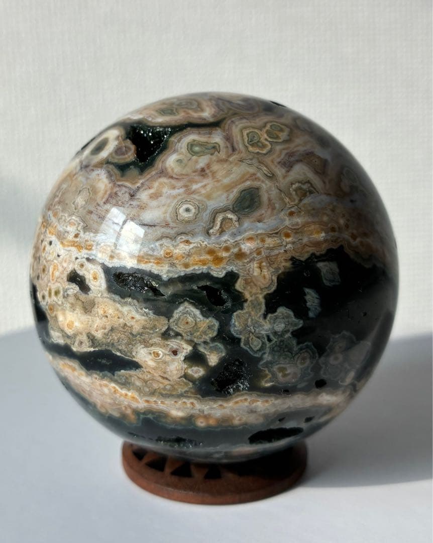 64㍉ オーシャンジャスパー スフィア エイスベイン 8th vein OJ