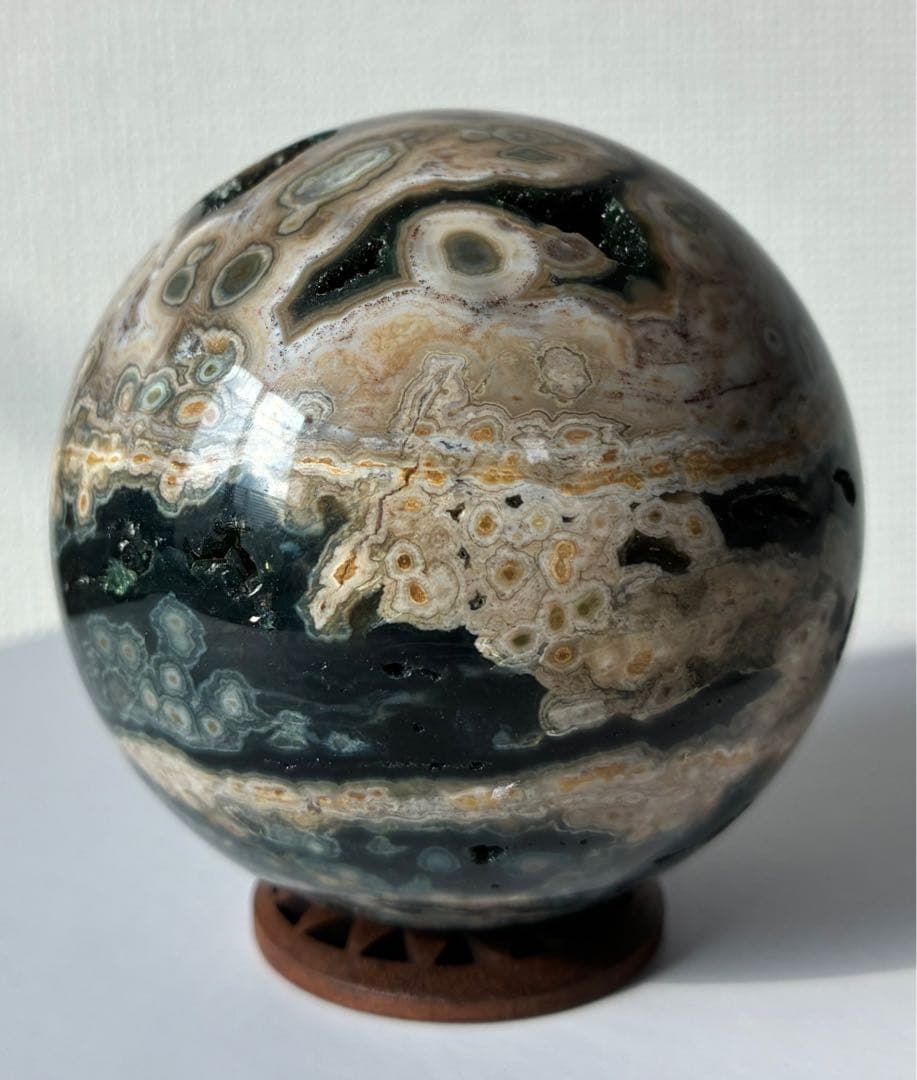 64㍉ オーシャンジャスパー スフィア エイスベイン 8th vein OJ