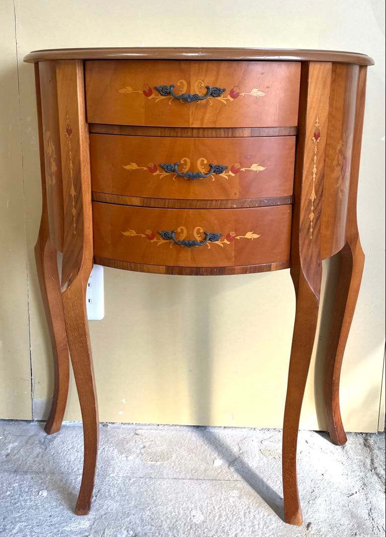 象嵌コンソールチェスト サイドチェスト サイドテーブル 電話台 猫脚 イタリア