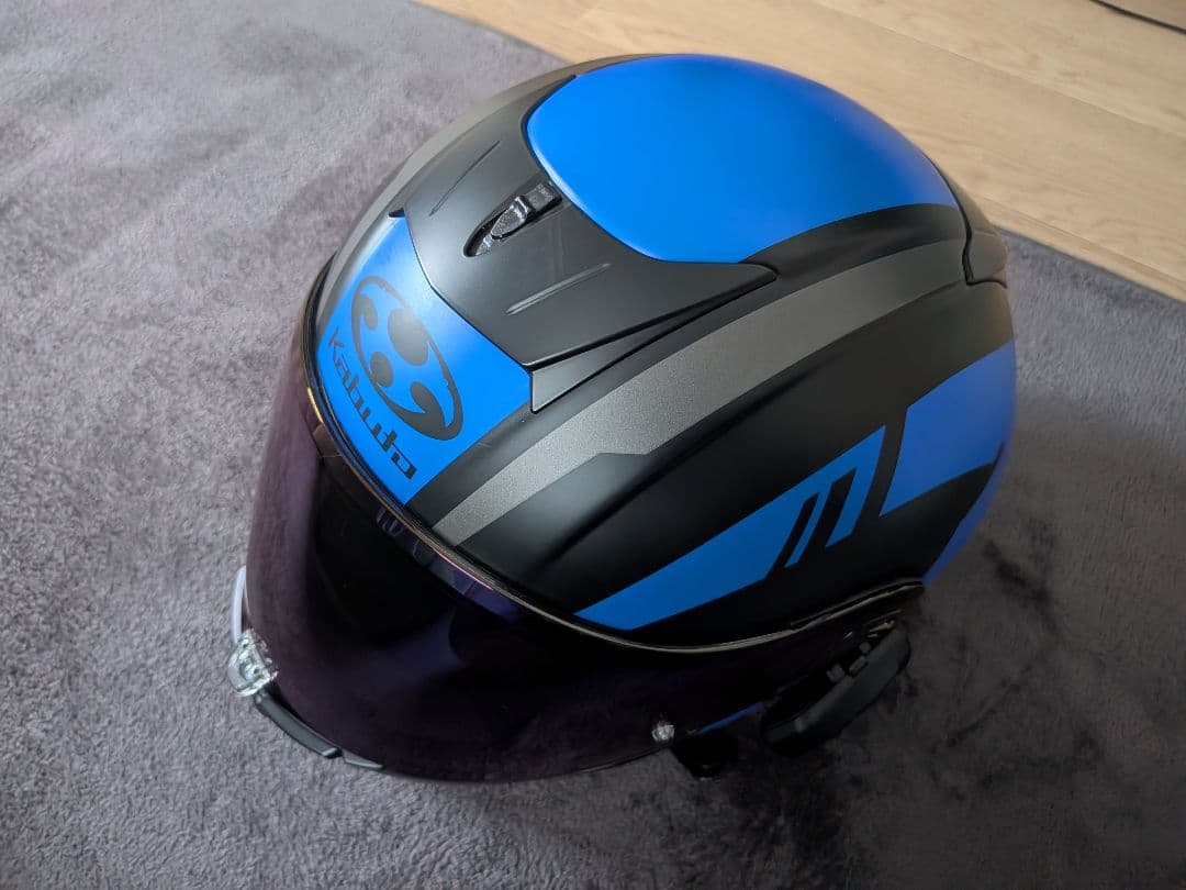 Kabuto フルフェイスヘルメット 青/黒 ミラーシールド