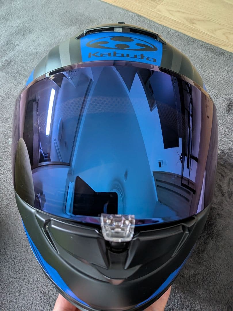 Kabuto フルフェイスヘルメット 青/黒 ミラーシールド