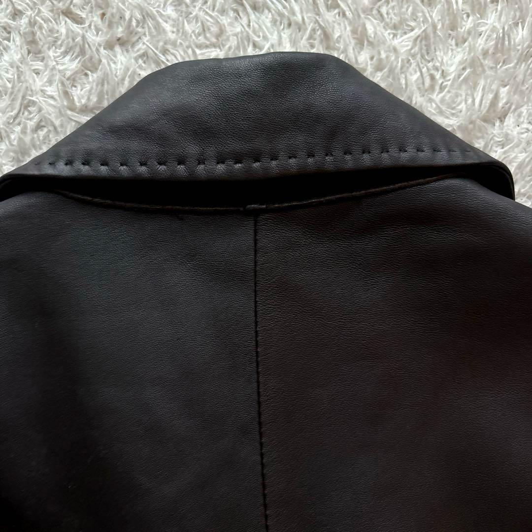 ★羊革 Lサイズ★ G-STAGE シングル トレンチコート ベルト 茶