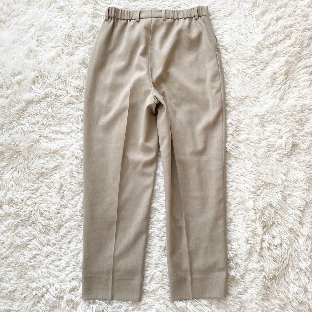 【美品】スーツセレクト 自宅で洗える セットアップ ノーカラー パンツ ベージュ