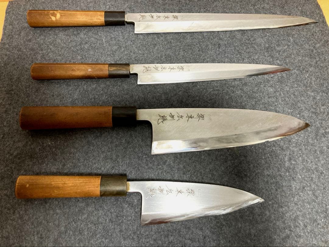 高級包丁4本セット (堺末広) 高品質　銀三