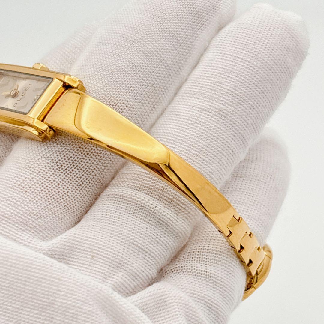 【希少・電池新品】GUCCI 109 ゴールド 2Pダイヤ バングルウォッチ