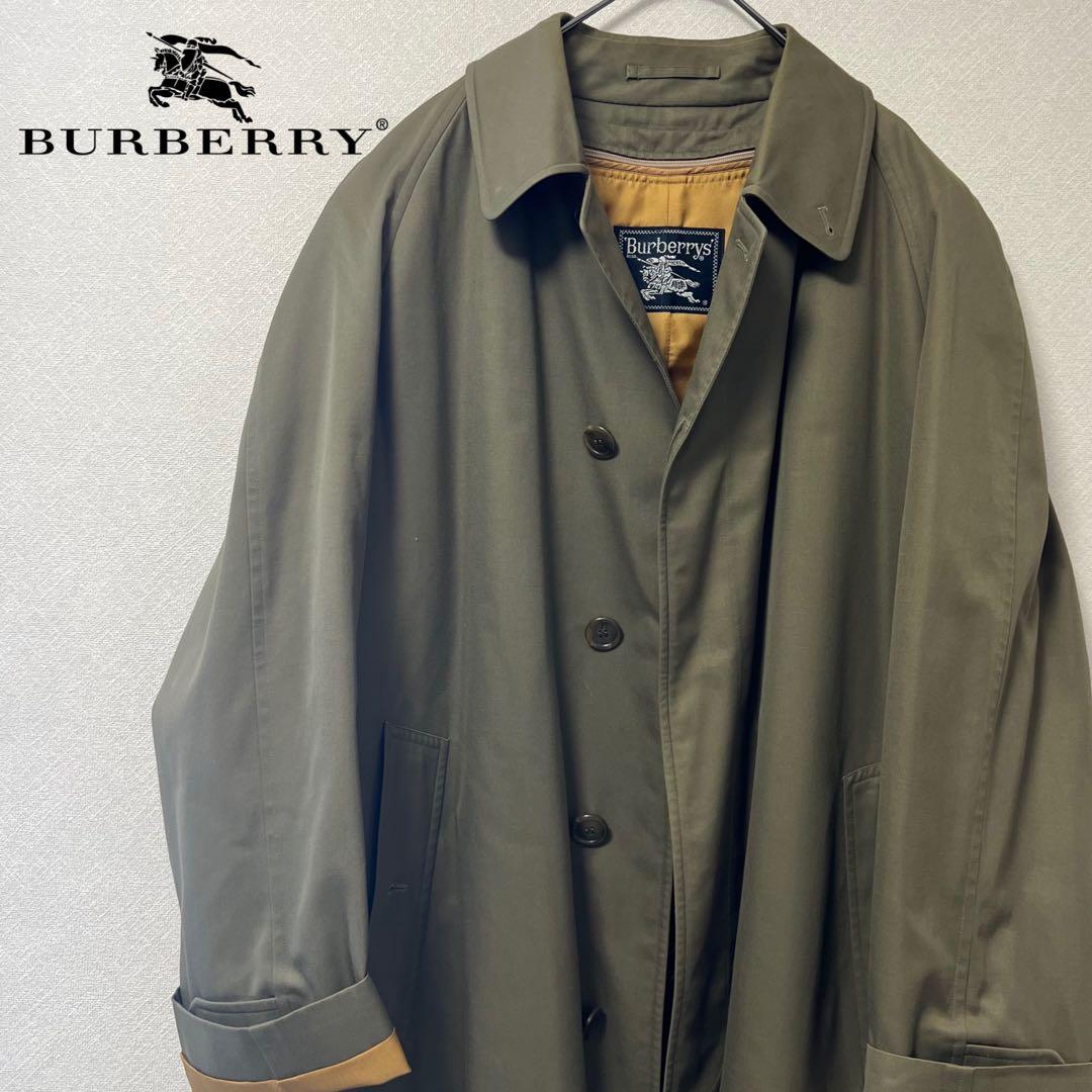 美品激レア90s Burberryアウター ステンカラーコートオリーブグリーン