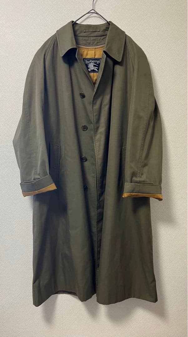 美品激レア90s Burberryアウター ステンカラーコートオリーブグリーン
