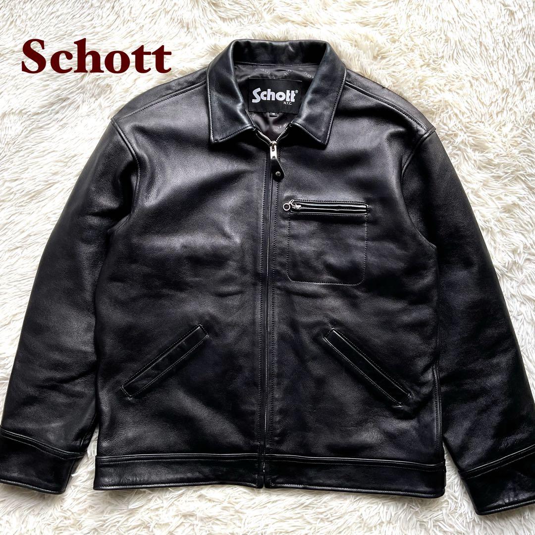 未使用級✨schott レザートラッカージャケット　ライダース　ラムスキン　M
