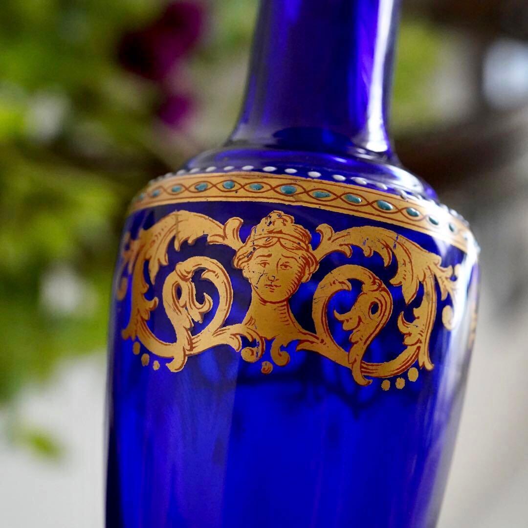 極希少★オールドバカラBACCARAT★24金彩＆エナメル彩装飾 花瓶★一輪挿し